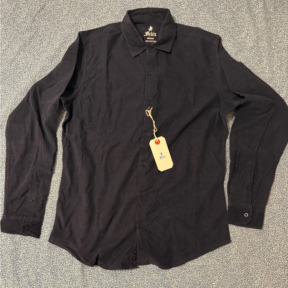 NWT Women's Navy Corduroy Button Down Shirt